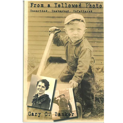 from a yellowed photo, book cover